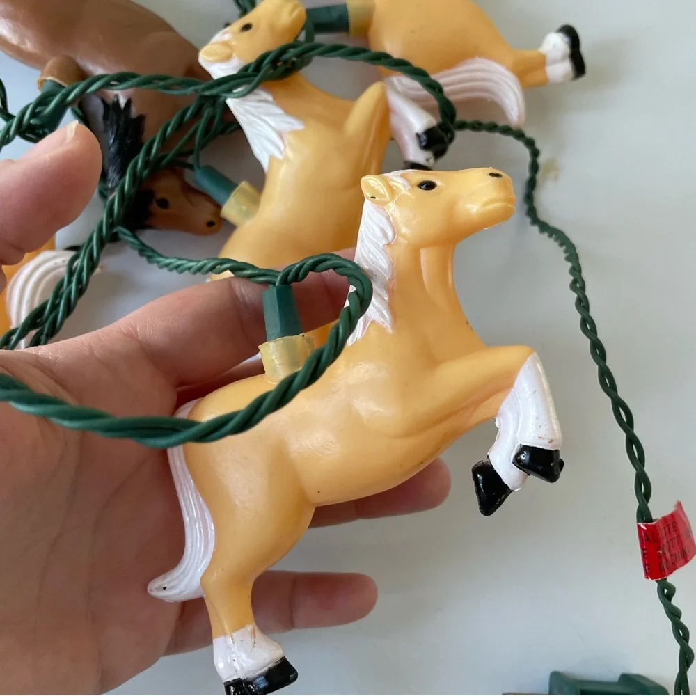 Vintage 90s 1994 Primal Lite Rarin’ to Go Horses String Lights
